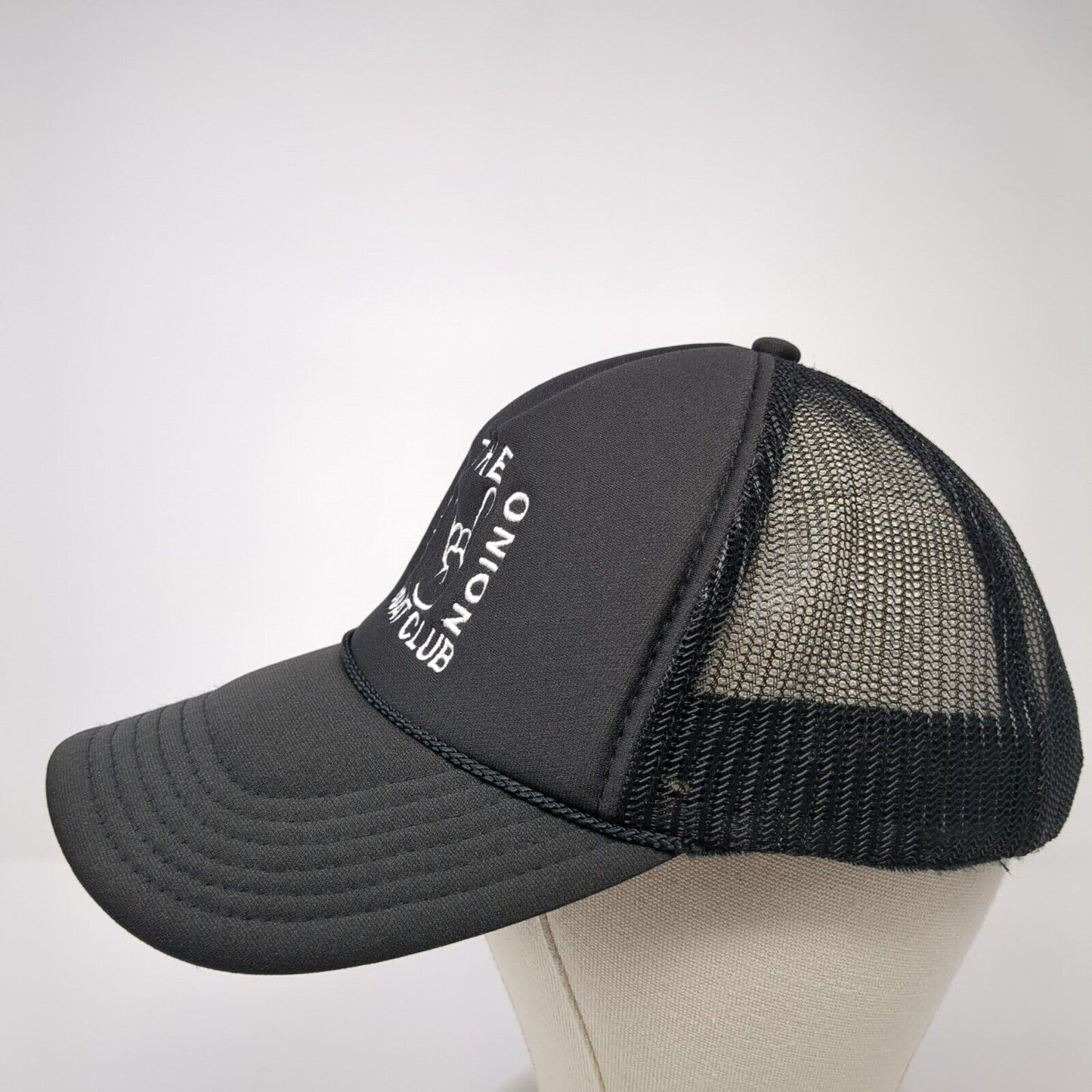 Give'r The Onion Boat Club Snapback Trucker Hat Black OS Adjustable Mesh Otto