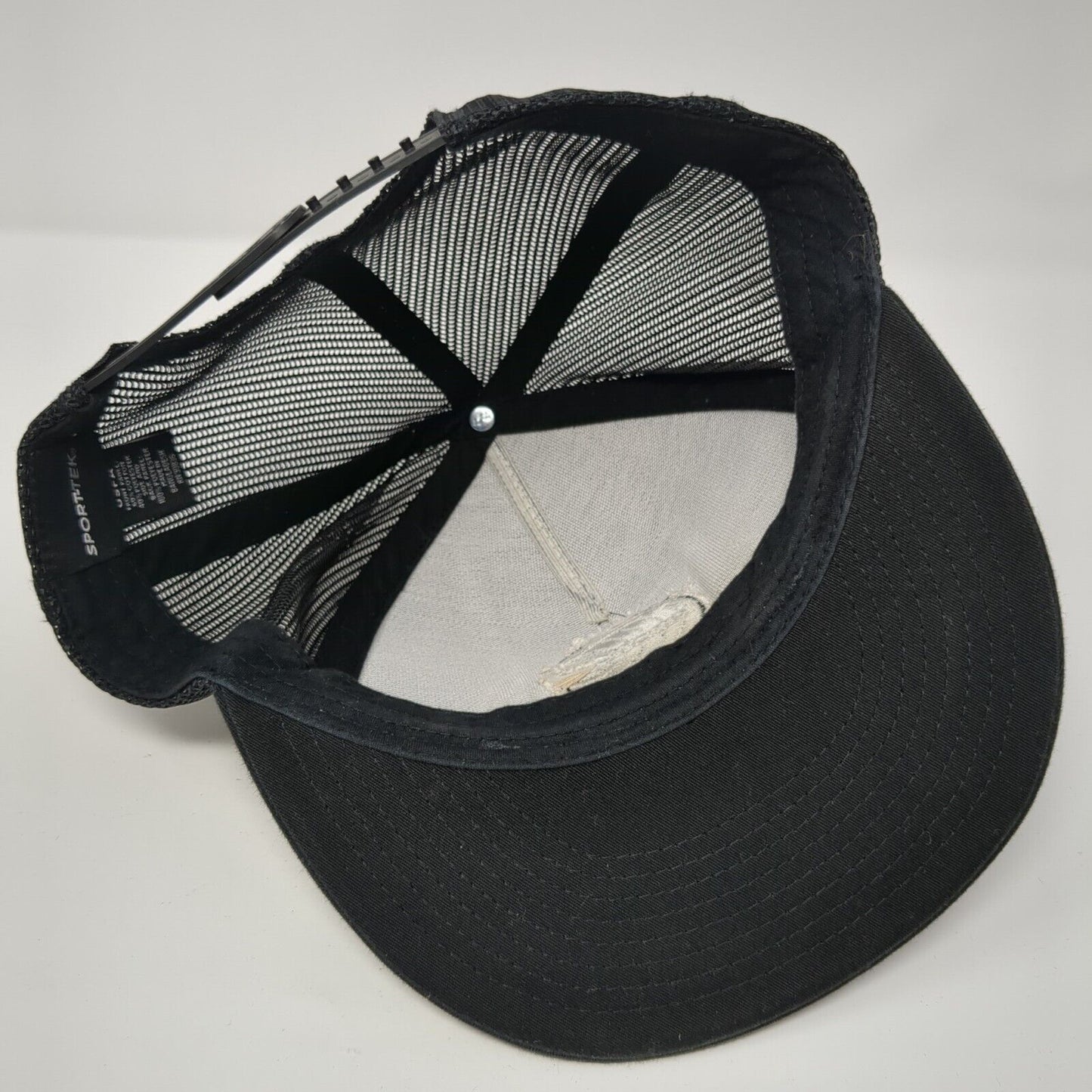 Kindwood Snapback Trucker Hat Black One Size Adjustable Mesh Back Sport-Tek