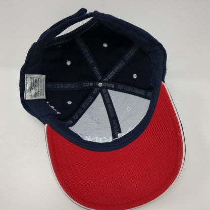 Trail King Strapback Hat Blue One Size Adjustable Embroidered Patriotic Cotton