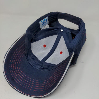 Soda Gear Men's Strapback Hat Blue Adjustable Embroidered Pepsi Logo Polyester