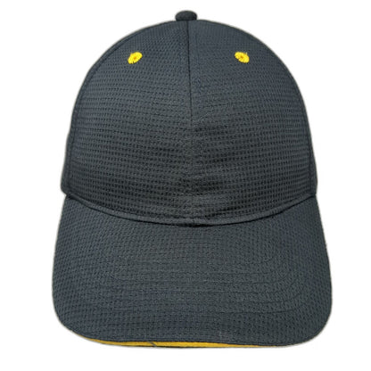 McDonald's Snapback Hat Blue One Size Mesh Textured Yellow Eyelets Brim Piping
