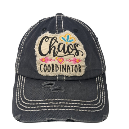 Chaos Coordinator Strapback Hat Gray One Size Adjustable Distressed