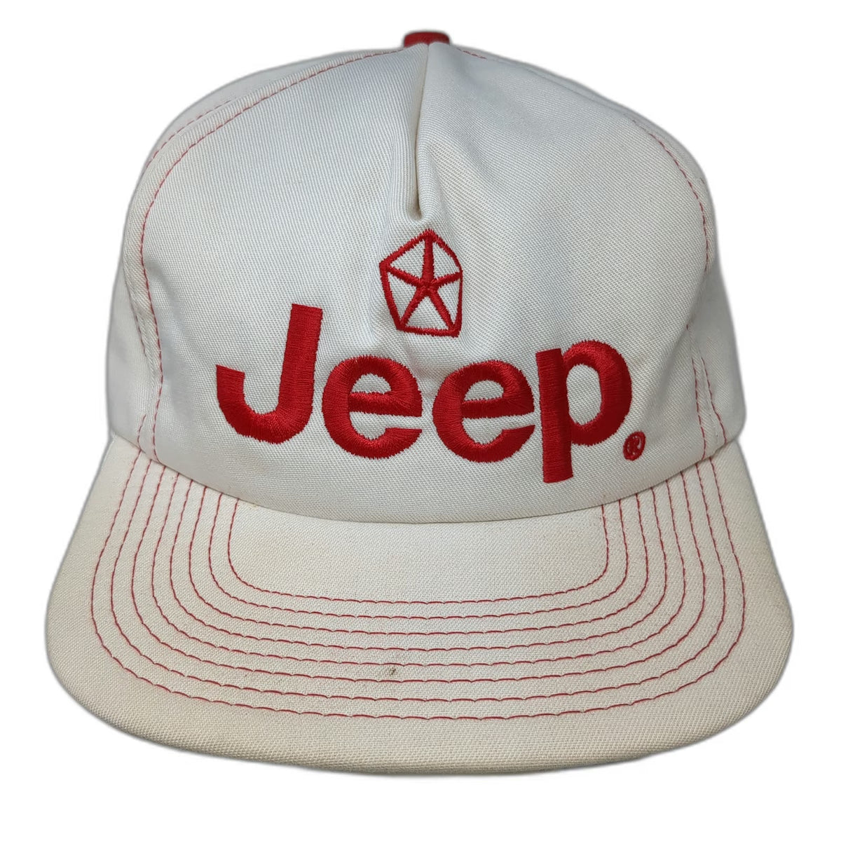 Innovative Products Jeep Chrysler Trucker Snapback Hat White OS USA Vintage