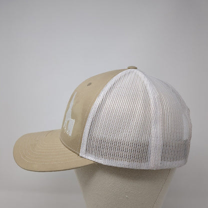 Idaho Snapback Mesh Back Trucker Hat Tan One Size Embroidered 6 Panel