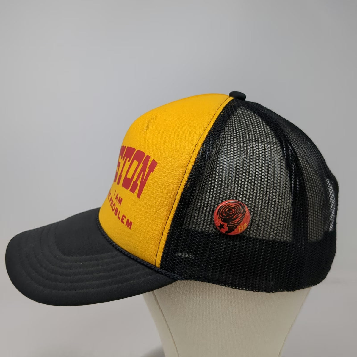 Otto Houston I Am The Problem Trucker Hat Yellow Black One Size Snapback BS Pin