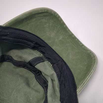 ponyflo Army Cap Green One Size Ponytail Opening Strapback Hat Cotton Washed