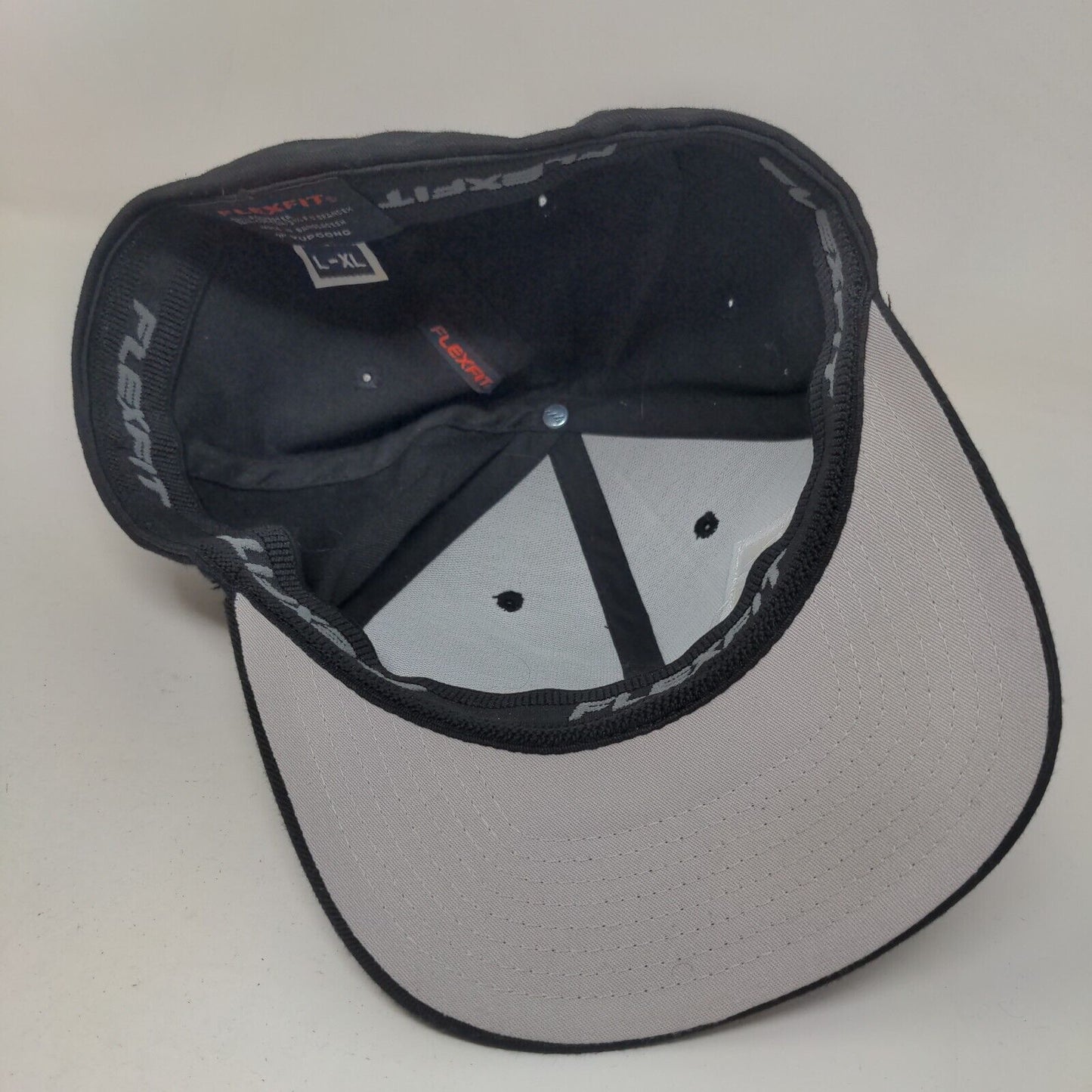 DA Triangle Fitted Hat Black L/XL Embroidered Logo Flexfit Yupoong