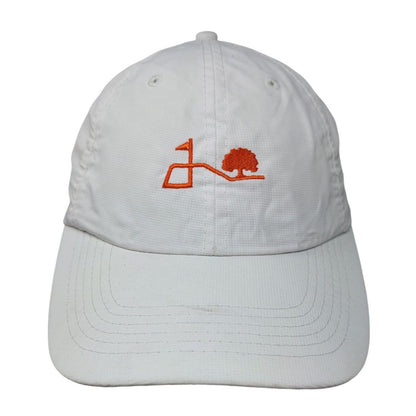 Imperial Strapback Golf Hat White OSFA Embroidered Vent Holes 6 Panel