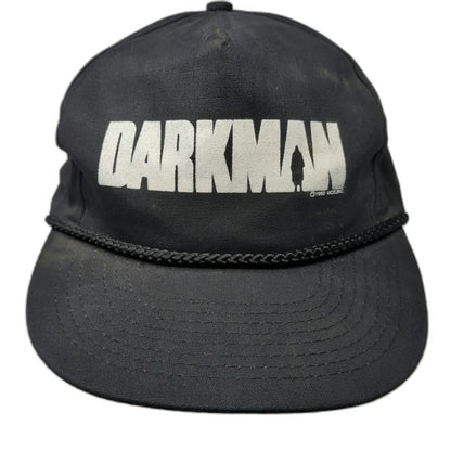 Mohr's Darkman Movie 1990 Promo Black OS Trucker Rope Hat Slideback Vintage