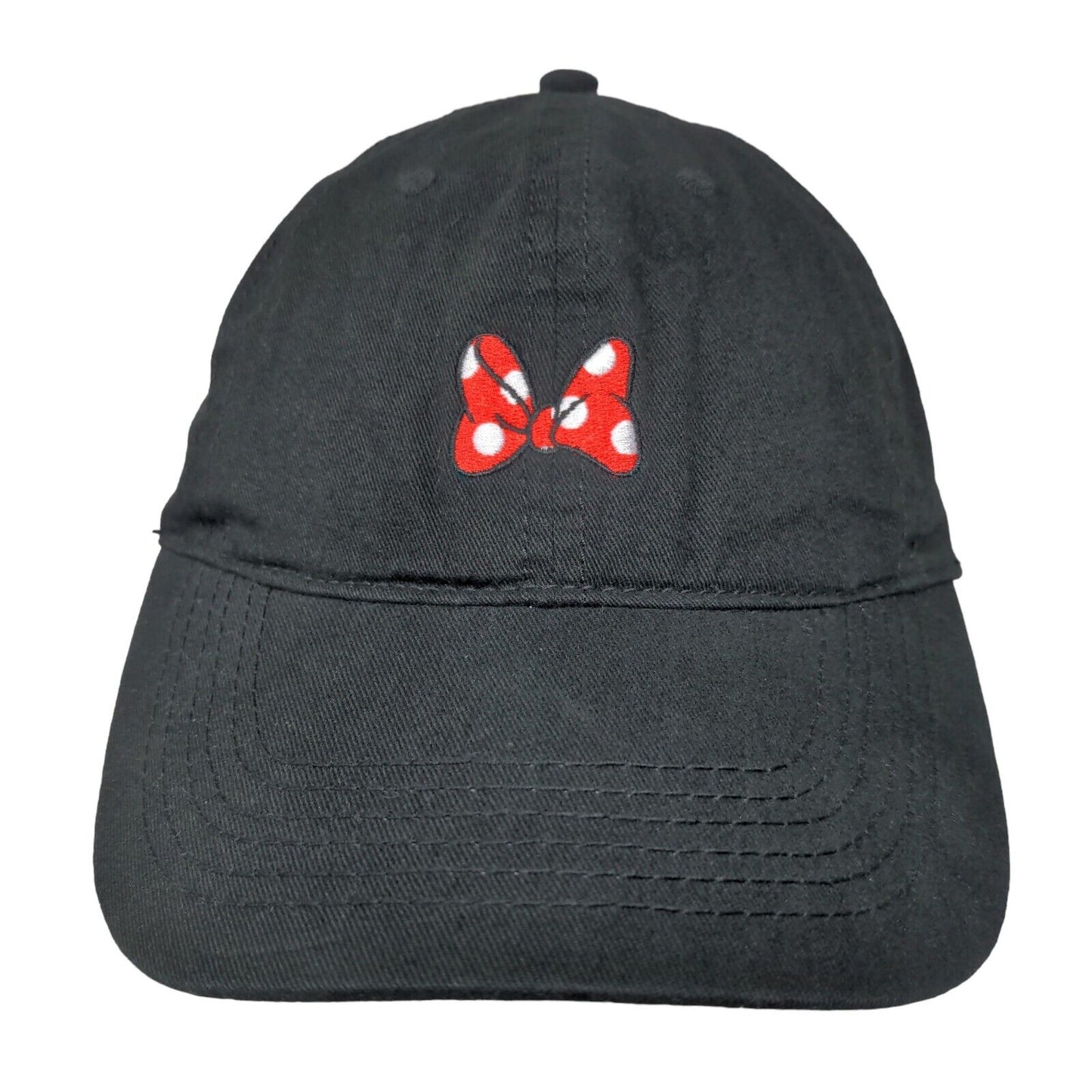 Minnie Mouse Polka Dot Bow Slideback Hat Black One Size Embroidered Disney