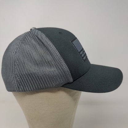 Columbia PFG Men's Fitted Mesh Back Hat Black Size L/XL Embroidered Fish Flag