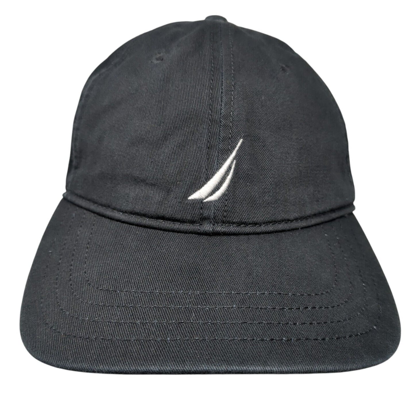 Nautica Slideback Hat Black One Size Adjustable Embroidered 6 Panel