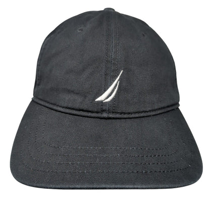 Nautica Slideback Hat Black One Size Adjustable Embroidered 6 Panel