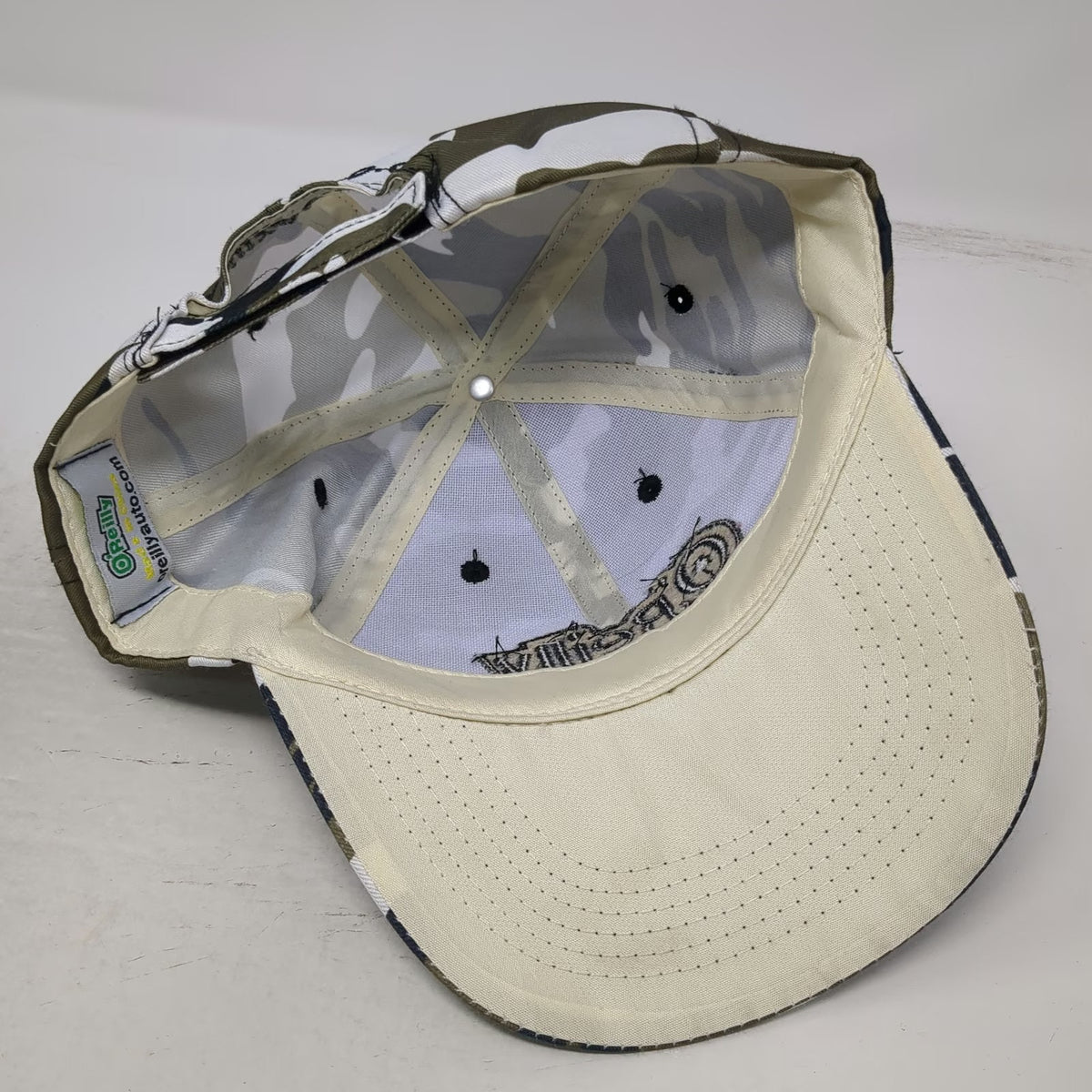 O'Reilly Auto Parts Baseball Cap Green One Size Camo Strapback Shamrock Hat