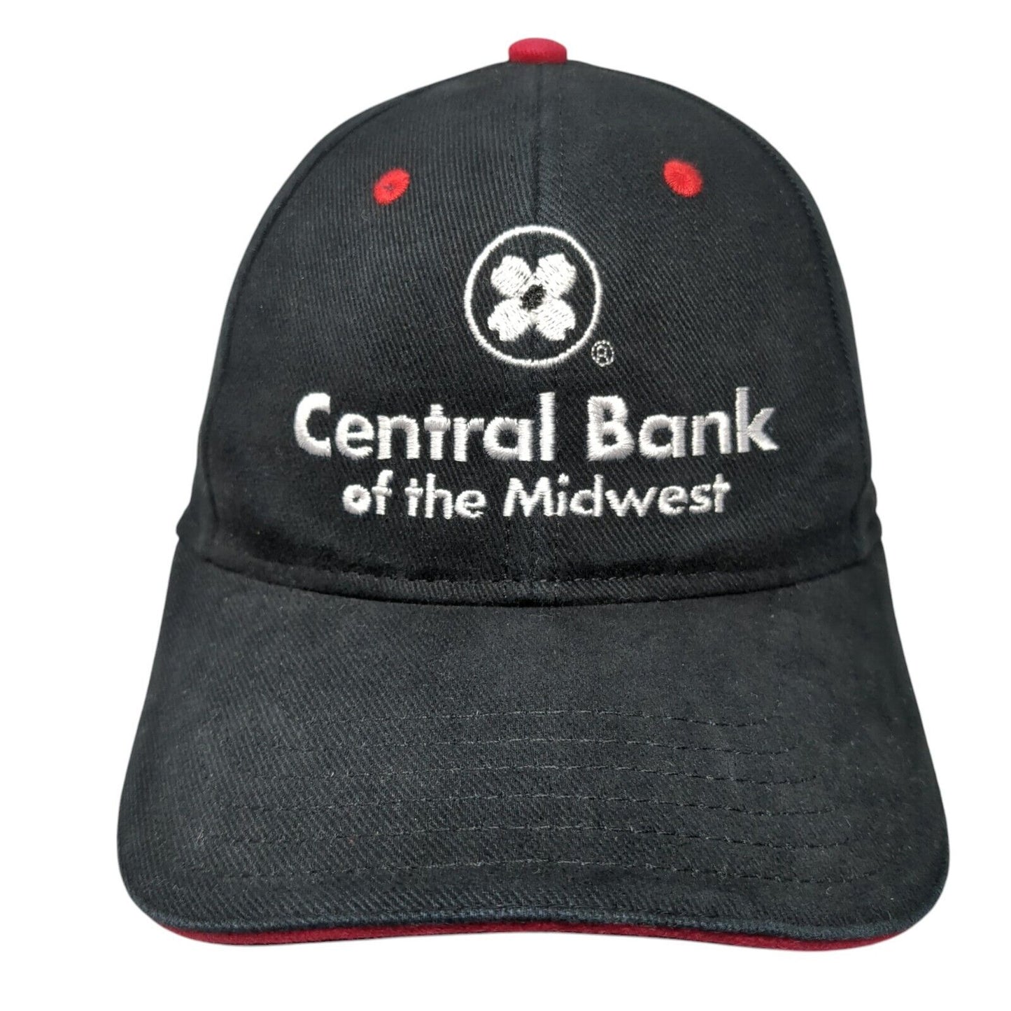 Central Bank of The Midwest Strapback Hat Black OS Adjustable Embroidered Otto