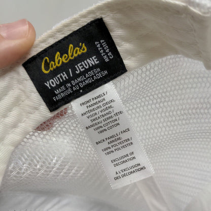 Cabela's Girls Snapback Mesh Back Hat Blue White Adjustable Butterfly Logo