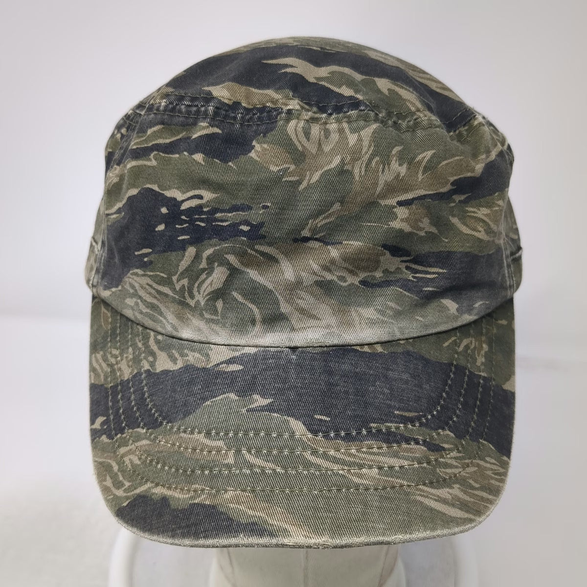 Army Cap Green Tigerstripe Camo One Size Side Zipper Pocket Slideback Cadet Hat