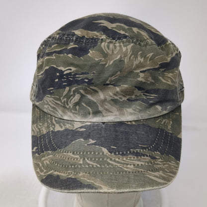 Army Cap Green Tigerstripe Camo One Size Side Zipper Pocket Slideback Cadet Hat