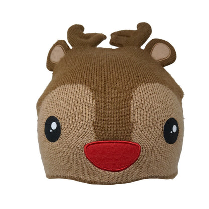 Accessory Innovations Reindeer Knit Beanie Hat Brown One Size