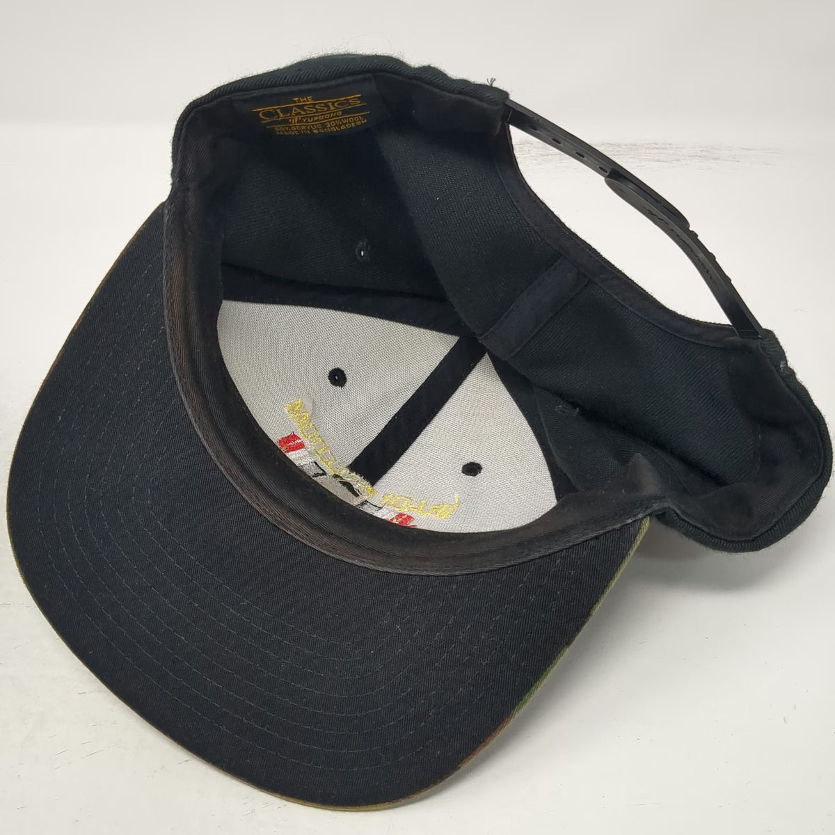 Yupoong Snapback Hat Black One Size Iraqi Freedom Veteran Camo Brim Military