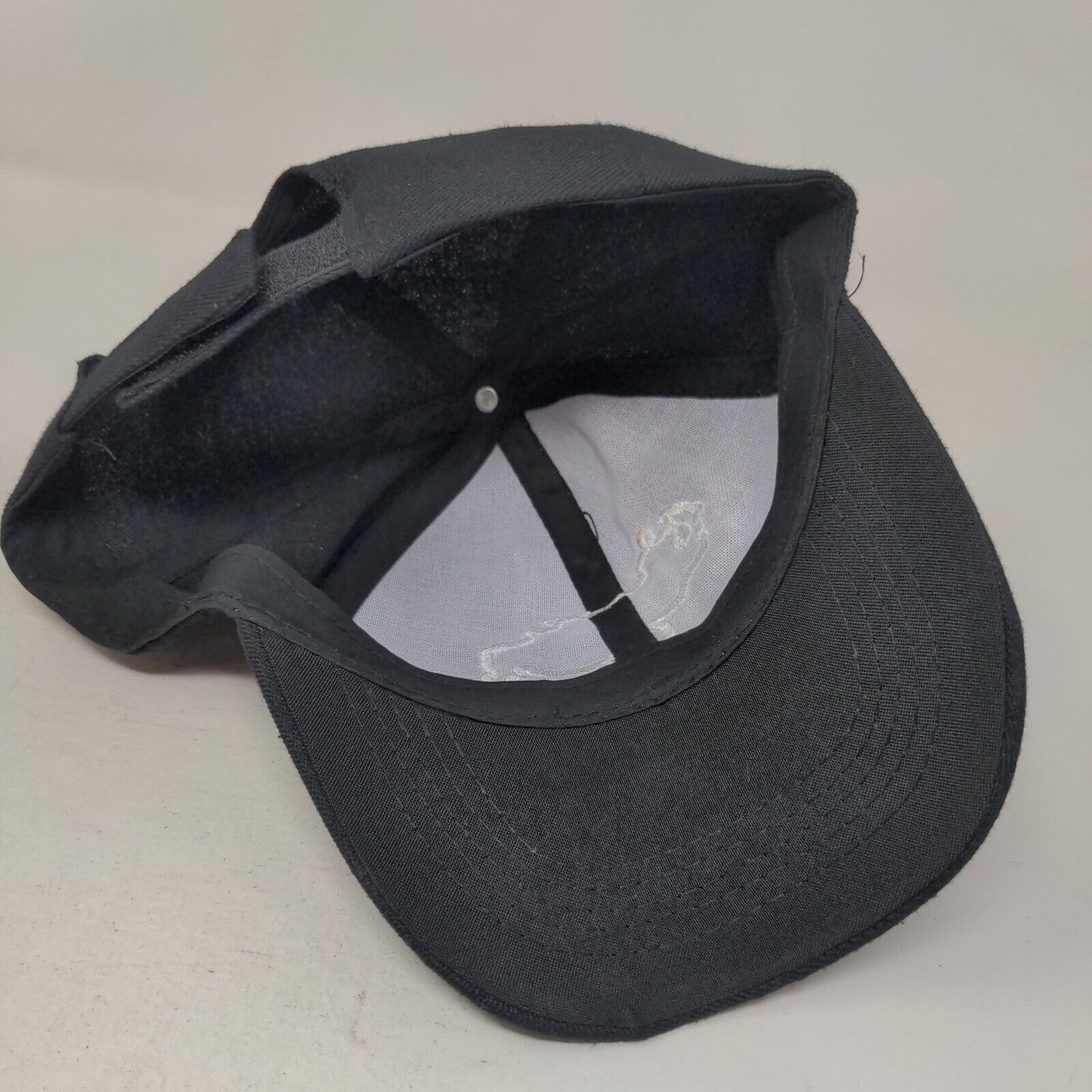 Unbranded Strapback Hat Black One Size Adjustable Embroidered 6 Panel