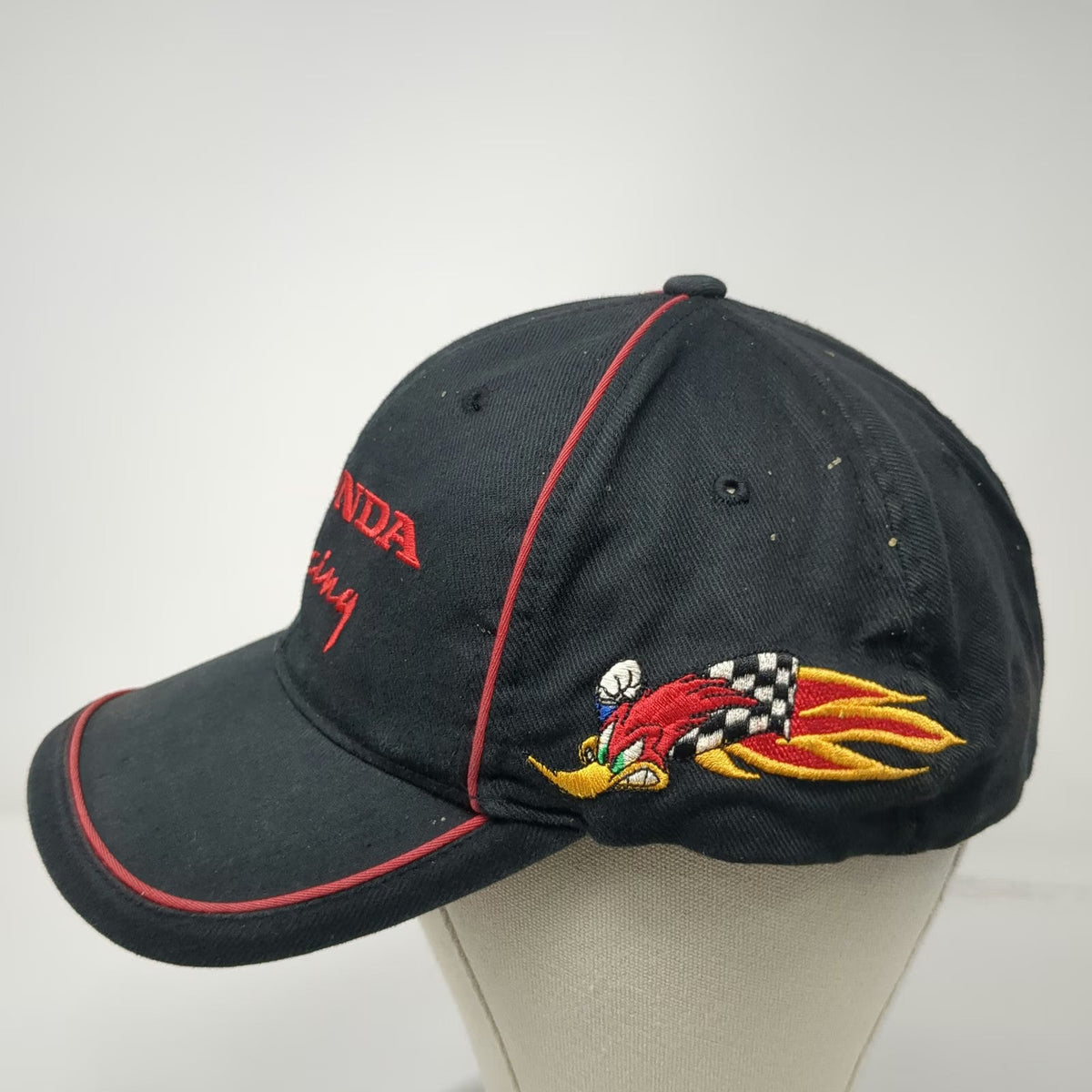 Fox Honda Racing Baseball Cap Black XL Fitted Hat Red Piping Graphic Motocross