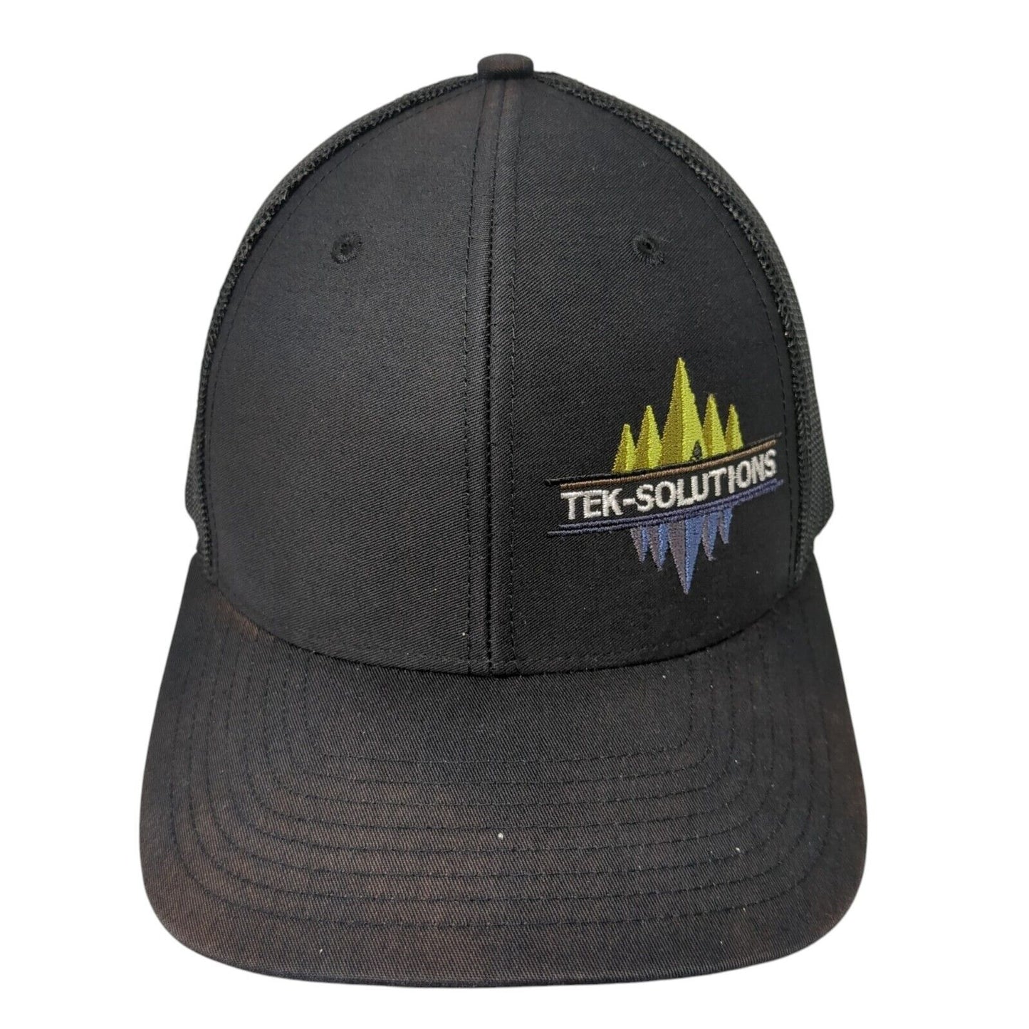 Tek-Solutions Snapback Trucker Hat Black OS Adjustable Mesh Back Richardson