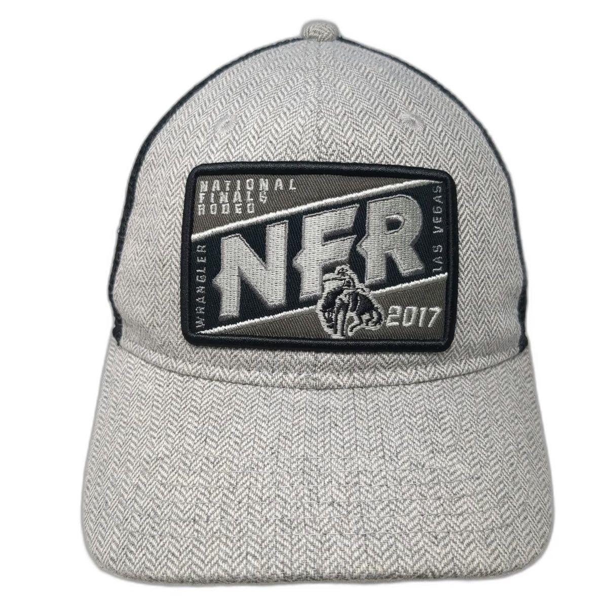 Prorodeo Gear Gray Black Trucker Hat One Size NFR 2017 Wrangler Las Vegas Patch