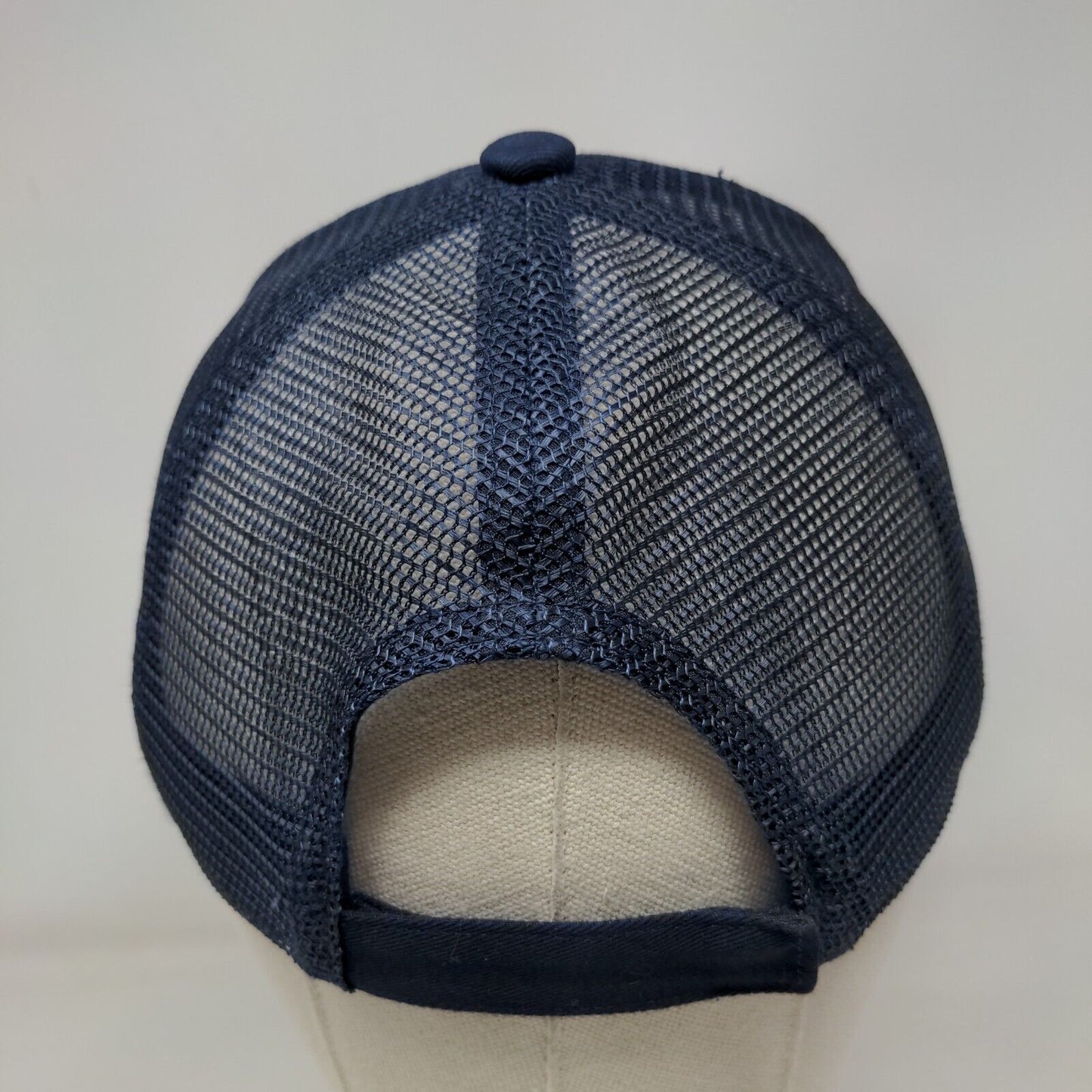 Executive Steam Clean Strapback Trucker Hat Blue One Size Mesh Back