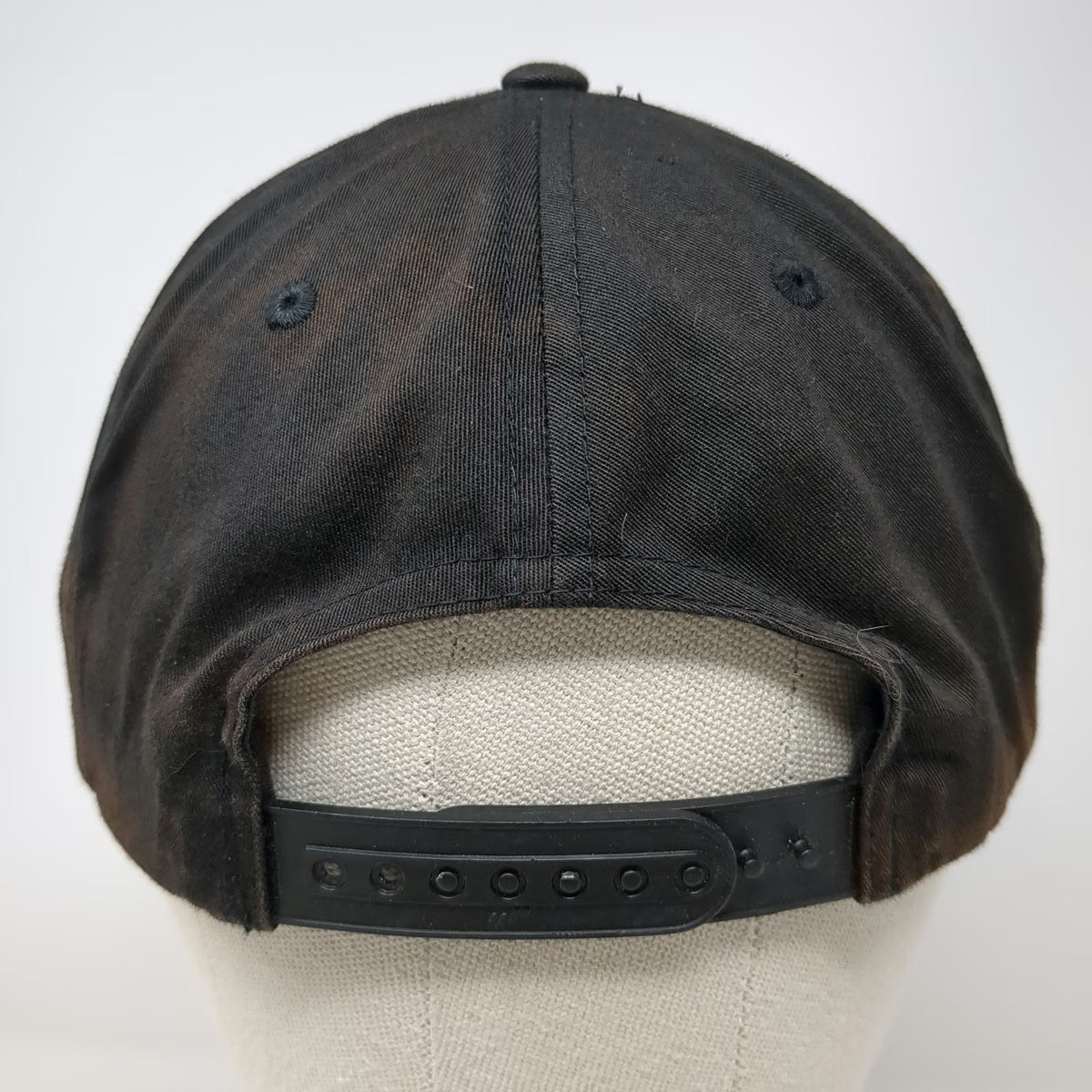 Volcom Snapback Black Brown One Size Stone Logo Bleach Wash Structured Hat Surf