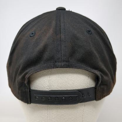 Volcom Snapback Black Brown One Size Stone Logo Bleach Wash Structured Hat Surf