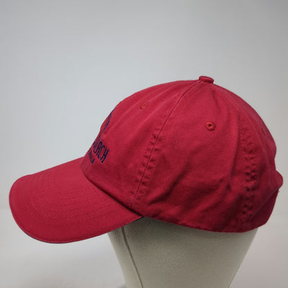 Red Baseball Cap OSFM Pacific Beach California Palm Trees Hat Adjustable Blue