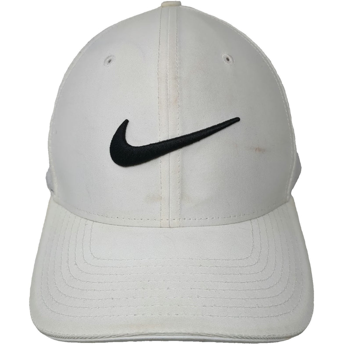 Nike Baseball Cap White XL Fitted Mesh Back Swoosh Logo Golf Athletic Sport Hat
