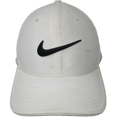 Nike Baseball Cap White XL Fitted Mesh Back Swoosh Logo Golf Athletic Sport Hat