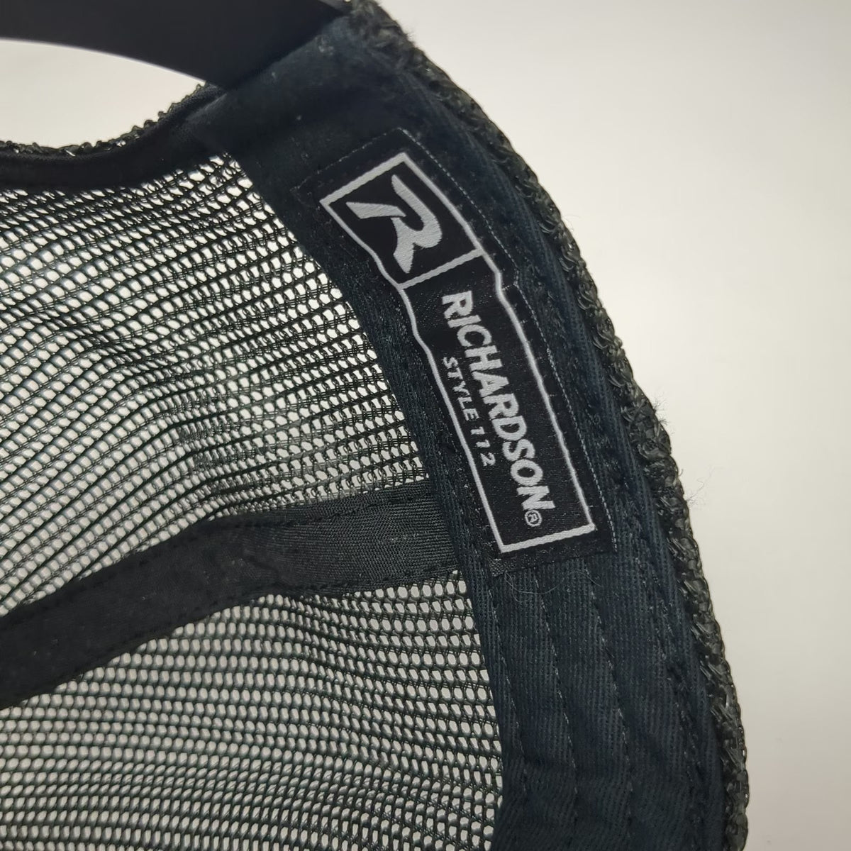 Richardson Trucker Hat Black OS Fourth District Bar Mesh Back Snapback Logo Cap