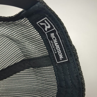 Richardson Trucker Hat Black OS Fourth District Bar Mesh Back Snapback Logo Cap