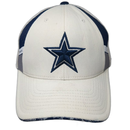 Dallas Cowboys NFL Reebok Cap White Blue XL Mesh Back Onfield Stretch Fit Logo
