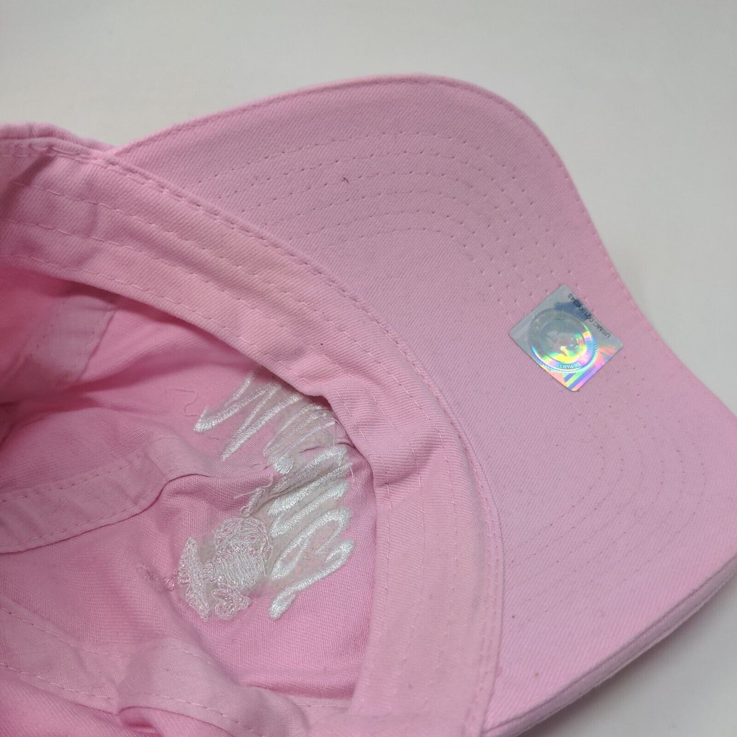Marines Slideback Hat Pink OSFM Embroidered Eagle Crest Adjustable