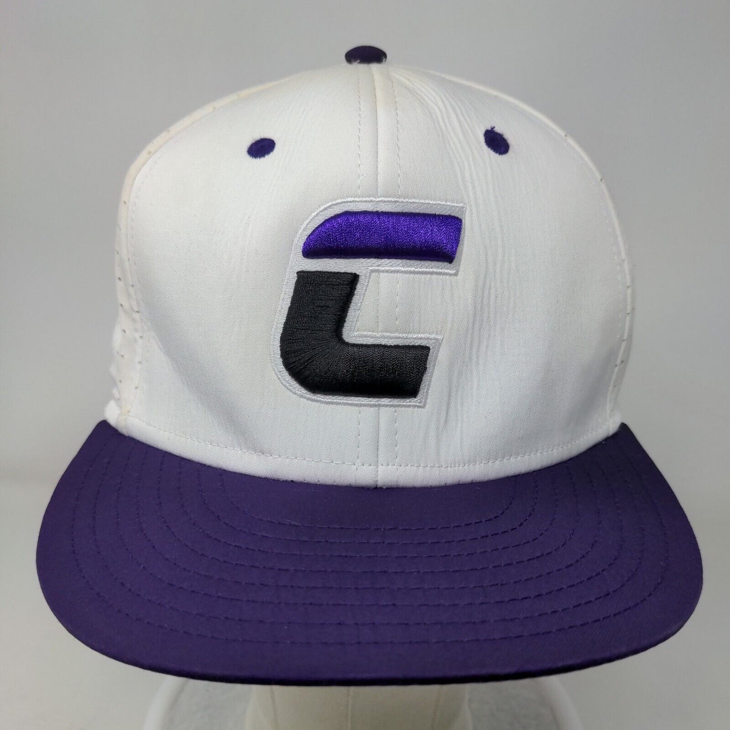 The Game Men's Fitted Hat White Size L Embroidered C Storm Logo Polyester Blend