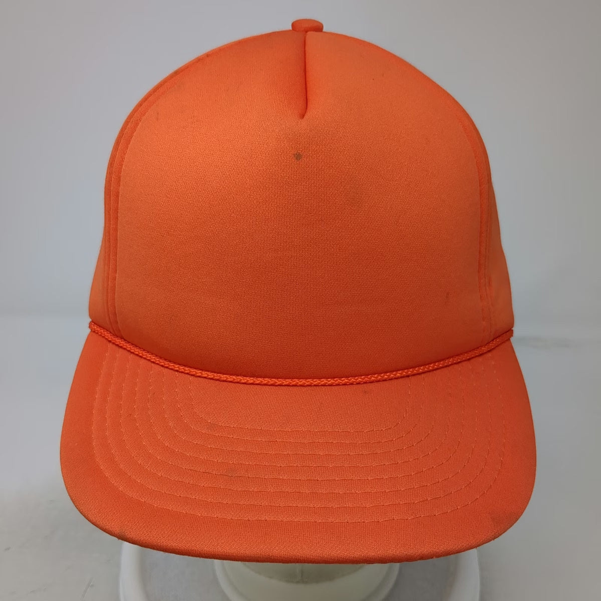 Mohr's 5 Panel Orange Hat Snapback Rope Detail Foam Front Structured Vintage