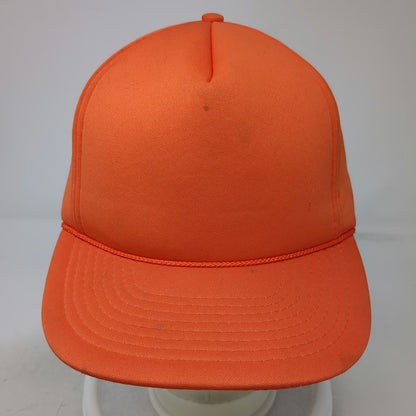 Mohr's 5 Panel Orange Hat Snapback Rope Detail Foam Front Structured Vintage