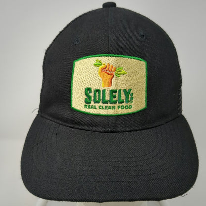 Solely Real Clean Food Hat Trucker Hat Black One Size Mesh Back Snapback Logo
