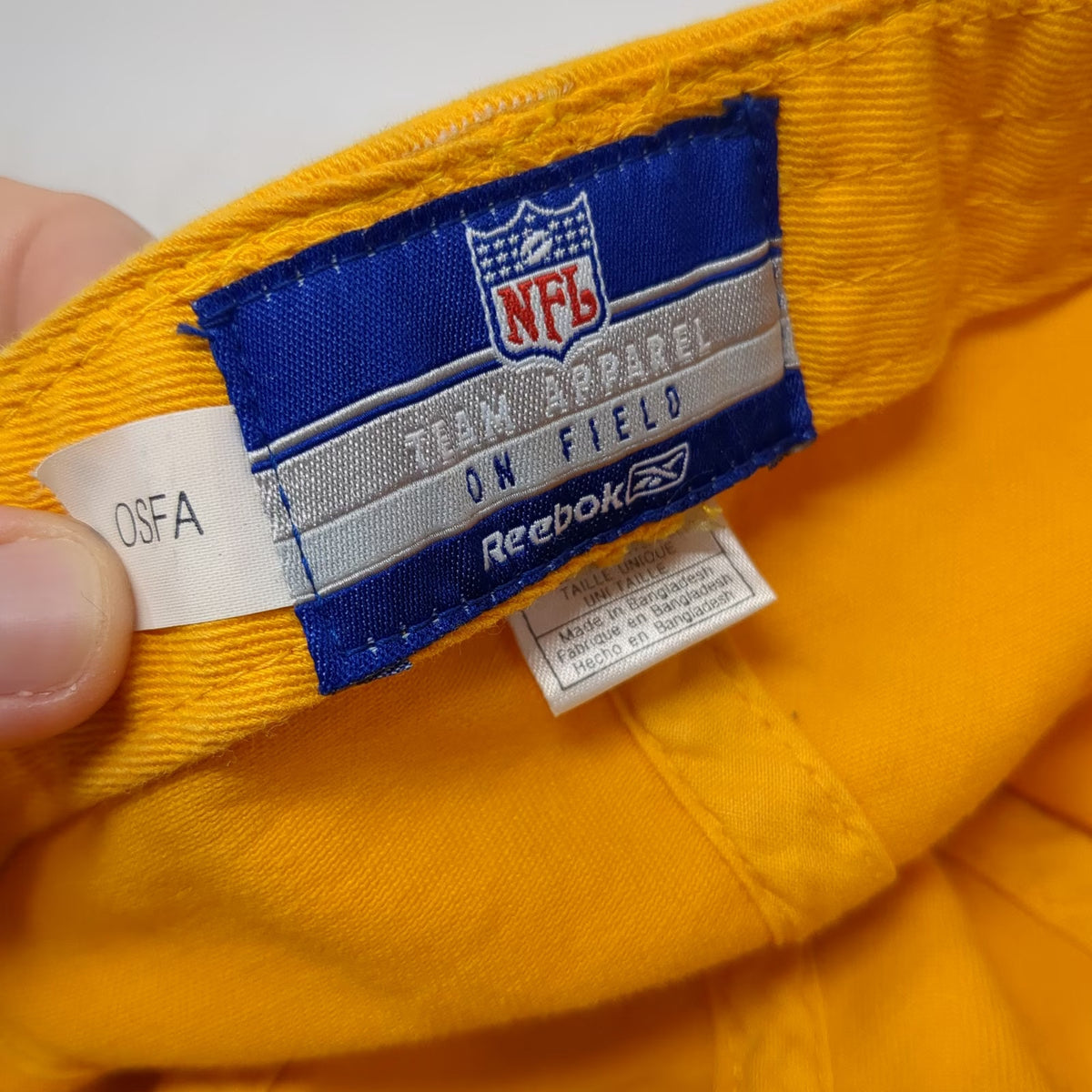 Reebok Green Bay Packers NFL Yellow One Size Fitted Embroidered Logo Team Hat
