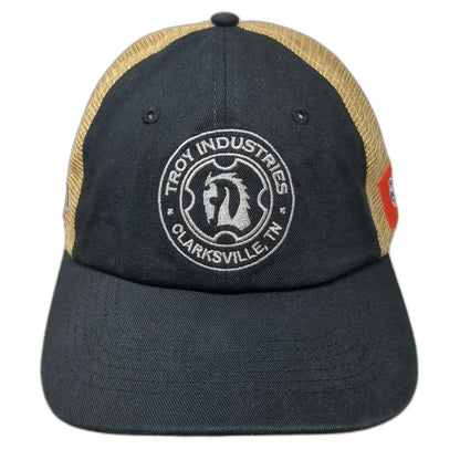 Troy Trucker Hat Black Gold One Size Tennessee US Flag Clarksville TN Mesh