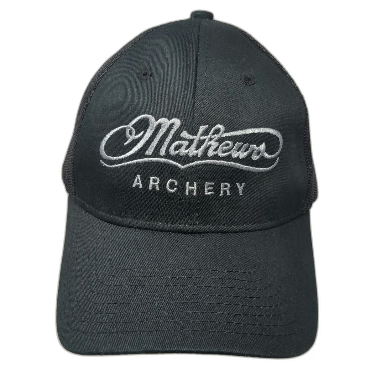 Mathews Archery Trucker Hat Black One Size Mesh Snapback Embroidered Logo