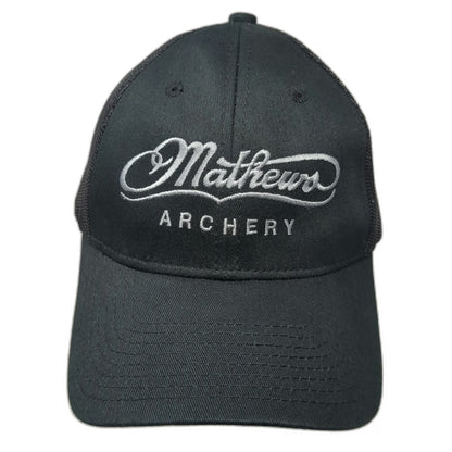 Mathews Archery Trucker Hat Black One Size Mesh Snapback Embroidered Logo