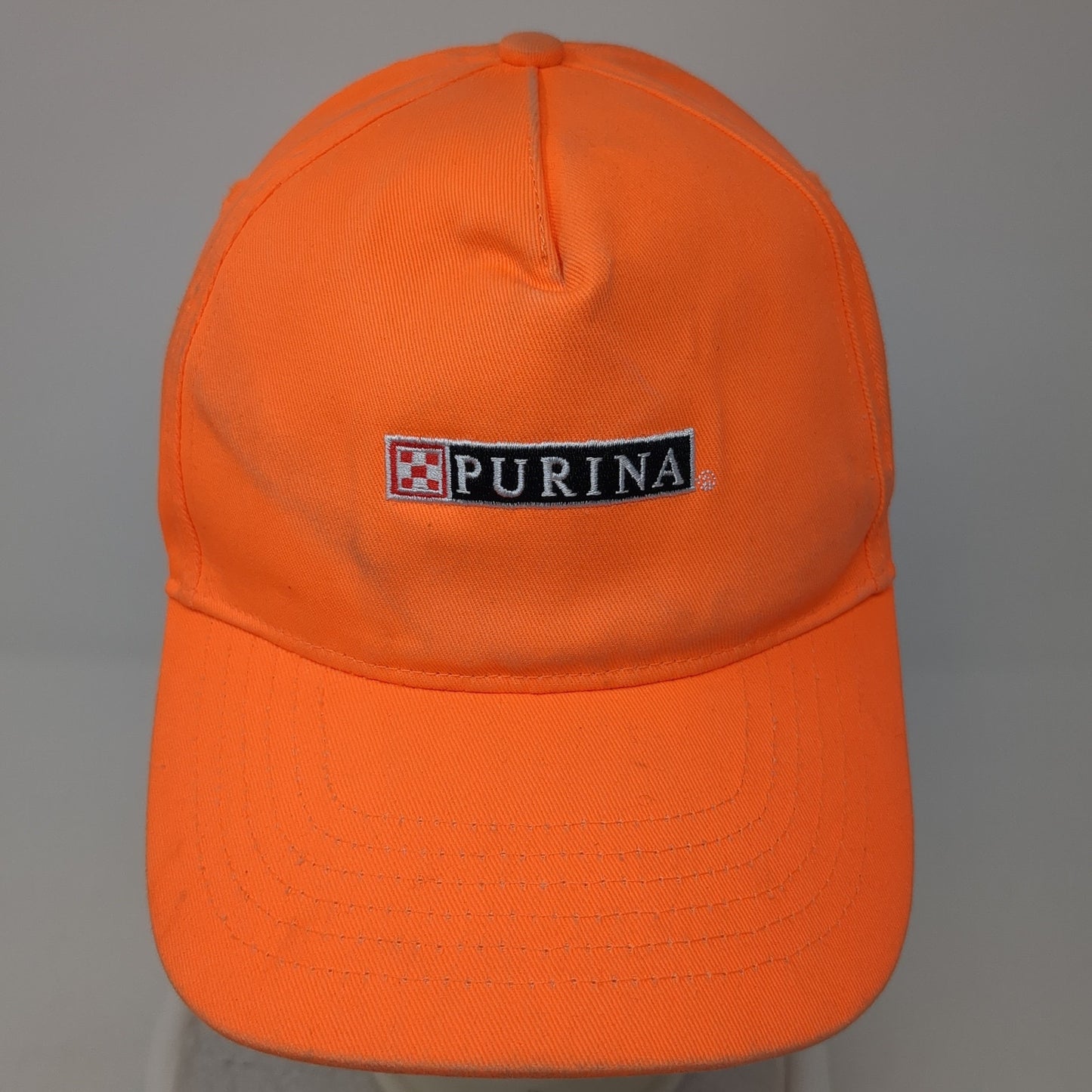 Purina Snapback Hat Orange One Size Adjustable Embroidered Head Start