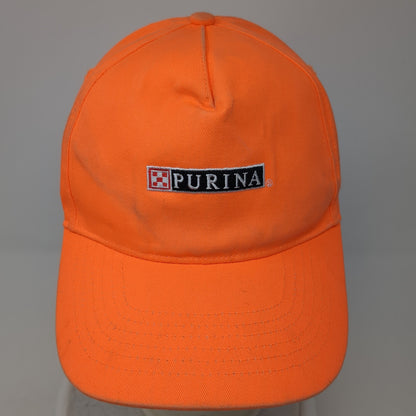 Purina Snapback Hat Orange One Size Adjustable Embroidered Head Start