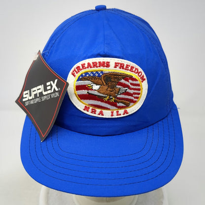 NRA 5 Panel Blue Hat One Size Firearms Freedom ILA Supplex Nylon Snapback