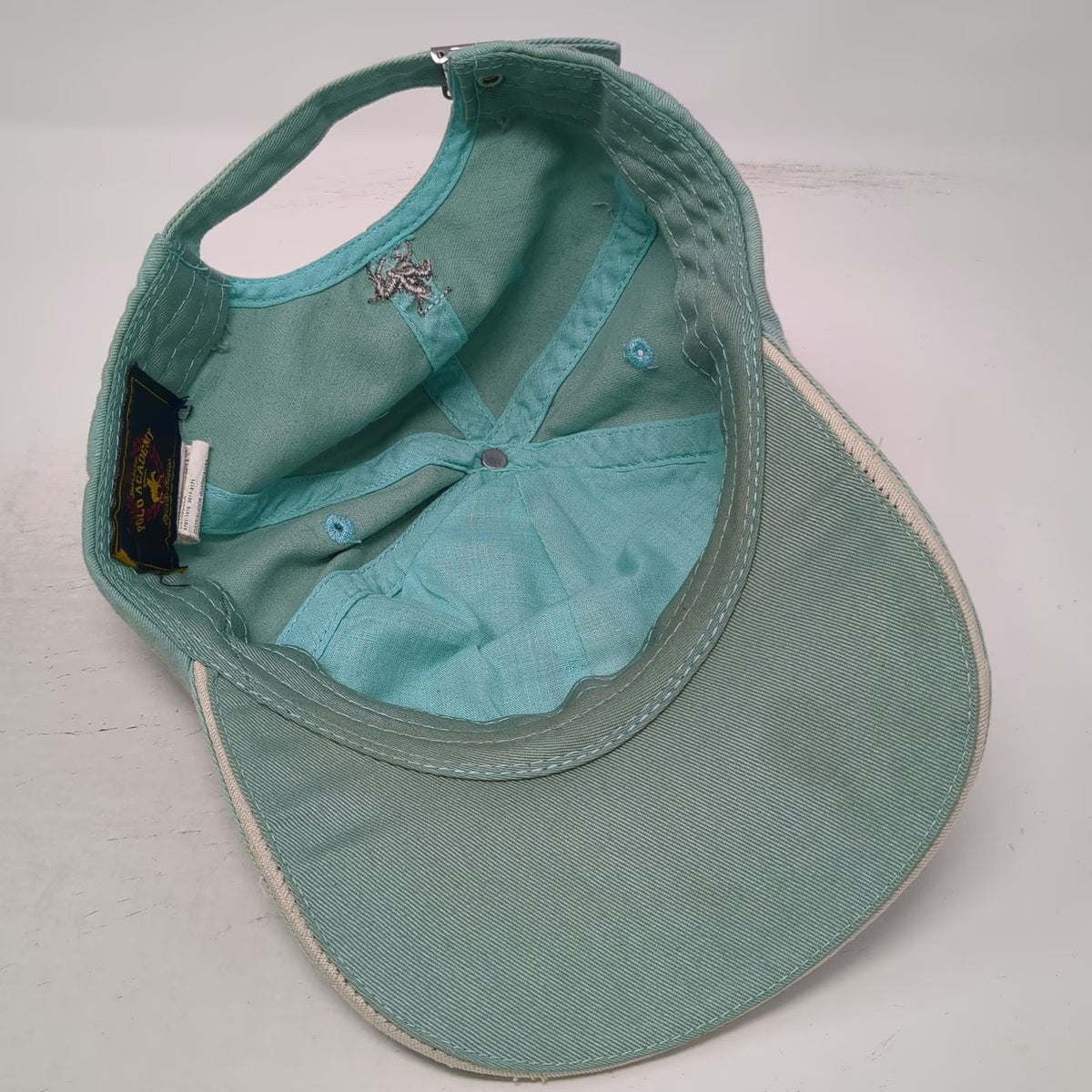 Polo Academy Baseball Cap Blue OSFM Slideback Embroidered Cotton Patch Logo Hat